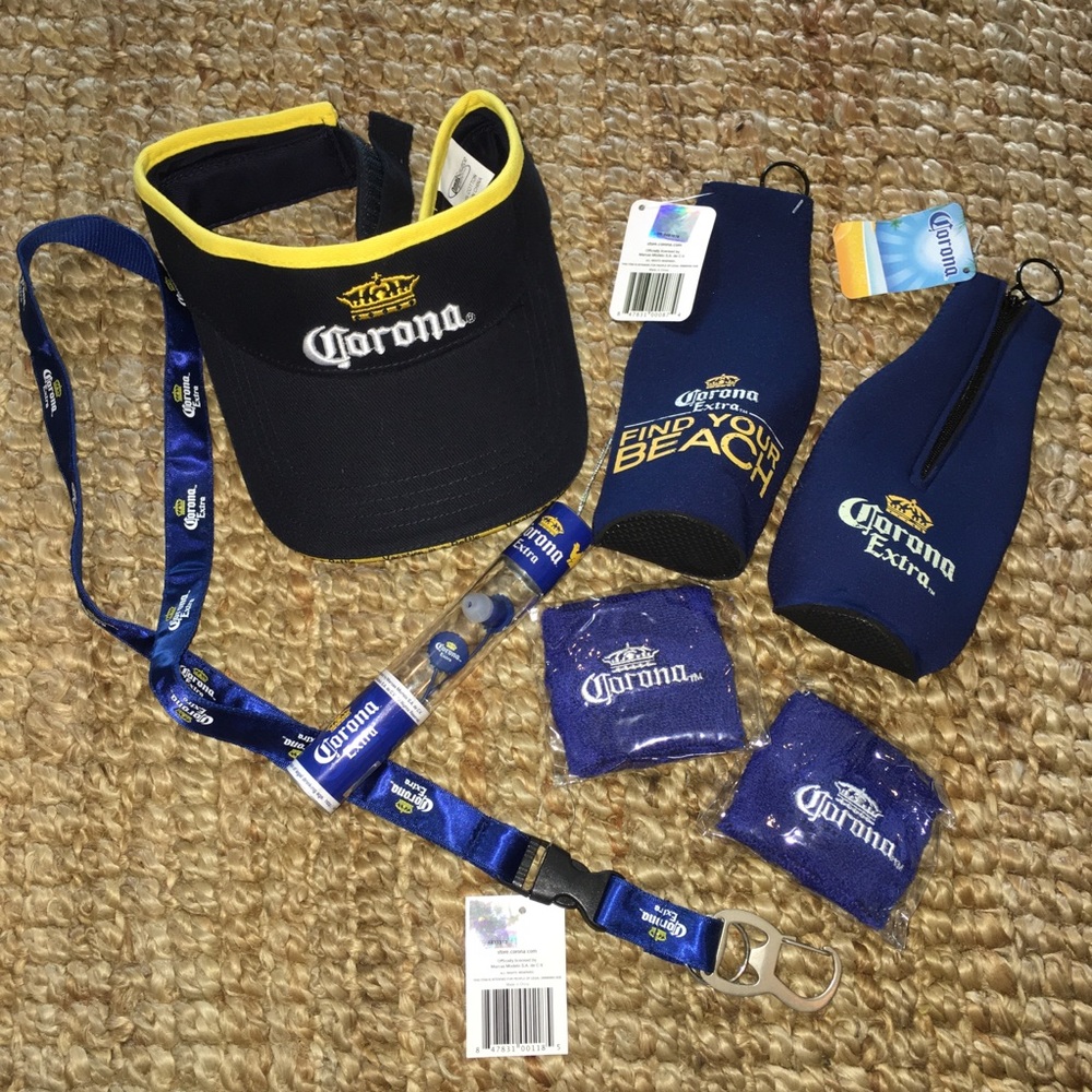 NEW Corona Beer Bundle: Visor, Earbuds + +